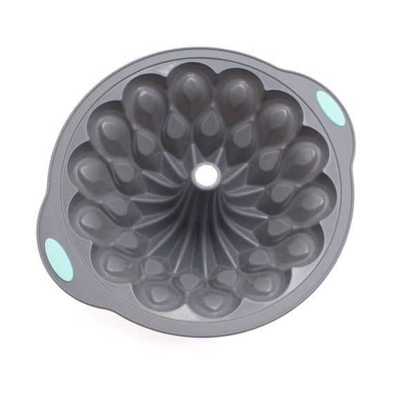 UsTZtai Silicone Fluted Cake Pan Bundt Mold, Non-Stick Baking Tray for Cakes Desserts Bread, Oven Microwave Dishwasher Safe, Easy Release Flexible