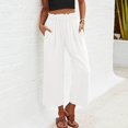 thumbnail image 2 of VEKDONE Womens Cotton Linen Capris Pants White XXL, 2 of 5