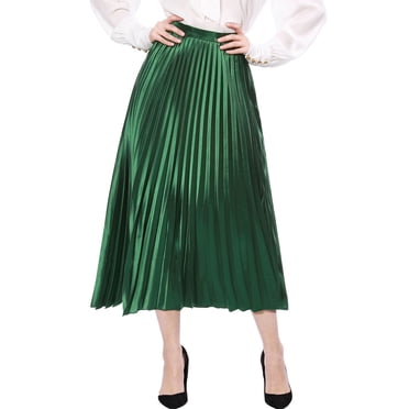 INSPIRE CHIC Jupe Métallisée Plissée Accordéon à Taille Élastique pour Femme, Costume d'Halloween