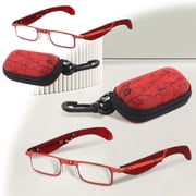 Blue Light Folding Reading Glasses for Men and Women with Durable Metal Frame and -Eye Strain