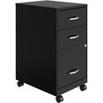 thumbnail image 1 of Pemberly Row 18in 3 Drawer Metal Mobile Filing Cabinet Ball Bearing Slide Black, 1 of 11