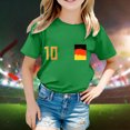 thumbnail image 2 of WEAIXIMIUNG T-Shirts pour Filles 2024 Coupe d'Europe pour Enfants Mode Équipe Imprimée Manches Courtes Col Rond Haut T-Shirt 10, 2 of 4