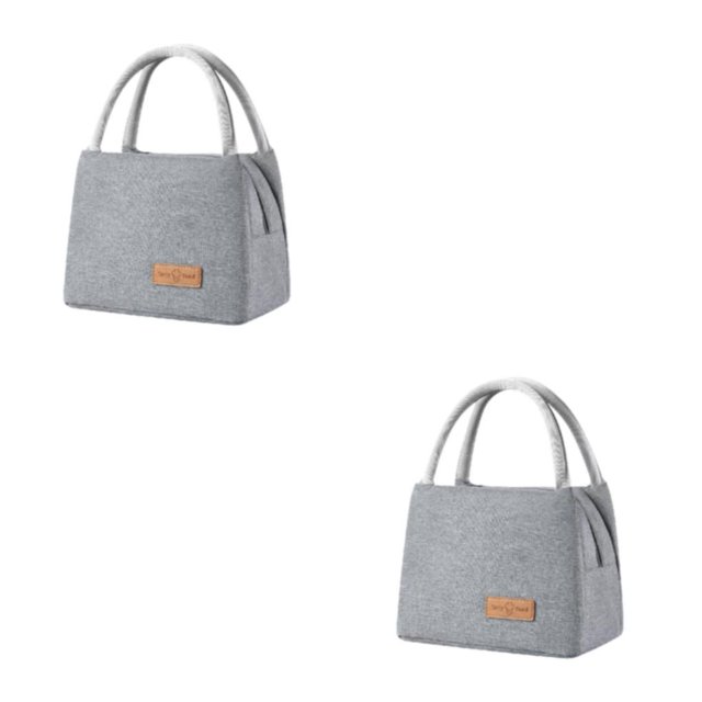 ZheElen Pack Lunch With Confidence Insulated Bento Bag Designed For Large Capacity Large+Grey 2Set