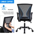 thumbnail image 3 of FDW Mid-Back Ergonomic Mesh Office Chair with Lumbar Support, Adjustable Swivel Task Chair, Black, 3 of 8