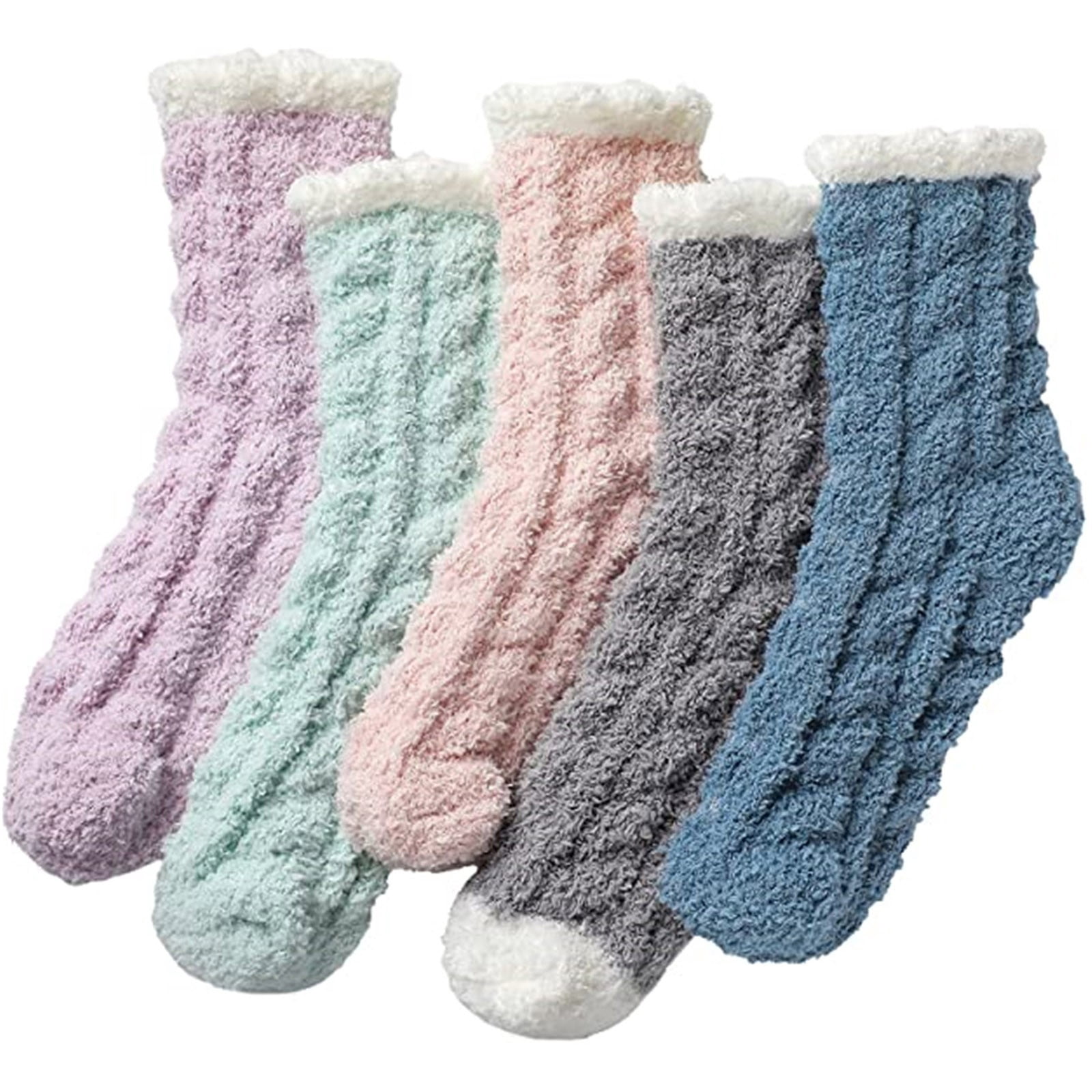 GDREDA Fuzzy Socks for Women - Womens Fuzzy Socks Fluffy Cozy Socks Warm Socks for Women Slipper Socks Multicolor,One Size