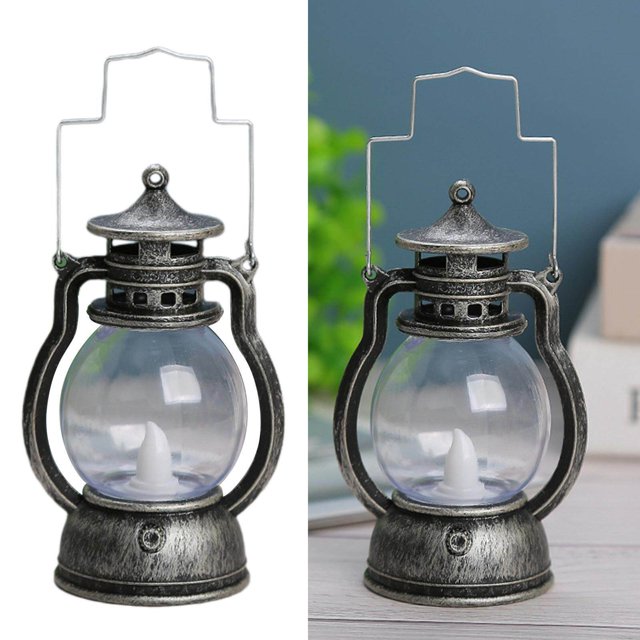 tredstone Lanterne Lampe à Huile LED Table Porche Cabane Lumière Bronze Argent