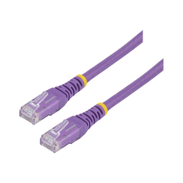 StarTech.com 6 Pieds CAT6 Ethernet Cable, 10 Gigabit Molded RJ45 650MHz 100W PoE Patch Cord, CAT 6 10GbE UTP Network Cable with Gravity, Purple, Fluke Tested/Wiring is UL Certified/TIA - Catégorie 6 - 24AWG (C6PATCH6PL) - Câble de Raccordement - RJ-45 (m) à RJ-45 (m) - 6 Pi - UTP - CAT 6 - Moulé - Violet