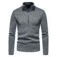 thumbnail image 1 of CEHVOM Men Placket Zipper Design Solid Casual Turtleneck Base Pollover Shirt Blouse Sales, 1 of 8