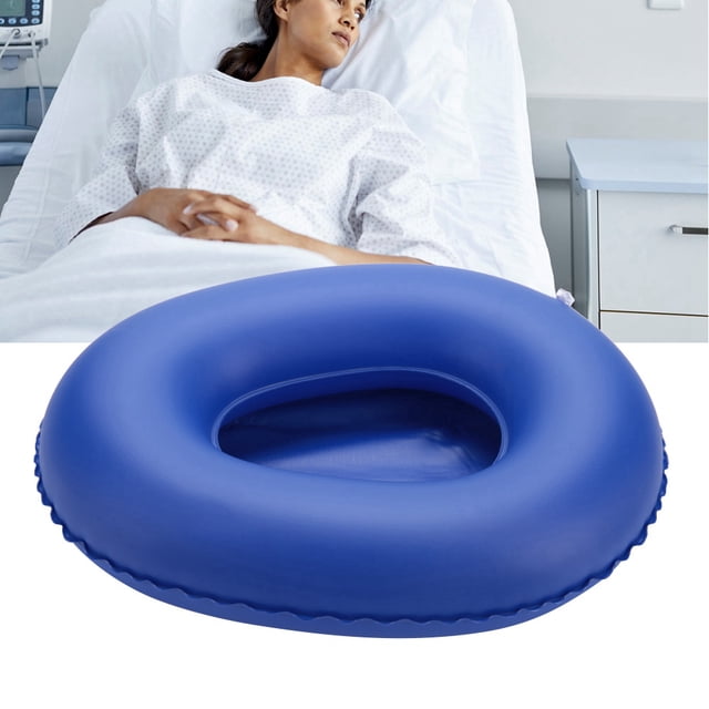 Foldable Potty Portable Inflatable Potty Inflatable Bedpan Professioanl Air Inflation Blue Bedpan Cushion Men Women Portative Chair Potty