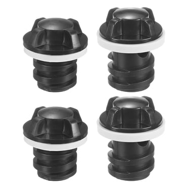 Uxcell Ensemble Combiné de 2 Bouchons de Vidange de Refroidisseur de Remplacement, Grand et Petit (Chacun 2) pour RTIC pour Accessoires de Glacières Igloo [Noir]