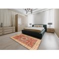 thumbnail image 4 of Ahgly Company Tapis d'Intérieur Carrés Abstraits Rouges Abstraits pour Aire, 3 Pieds Carré, 4 of 6