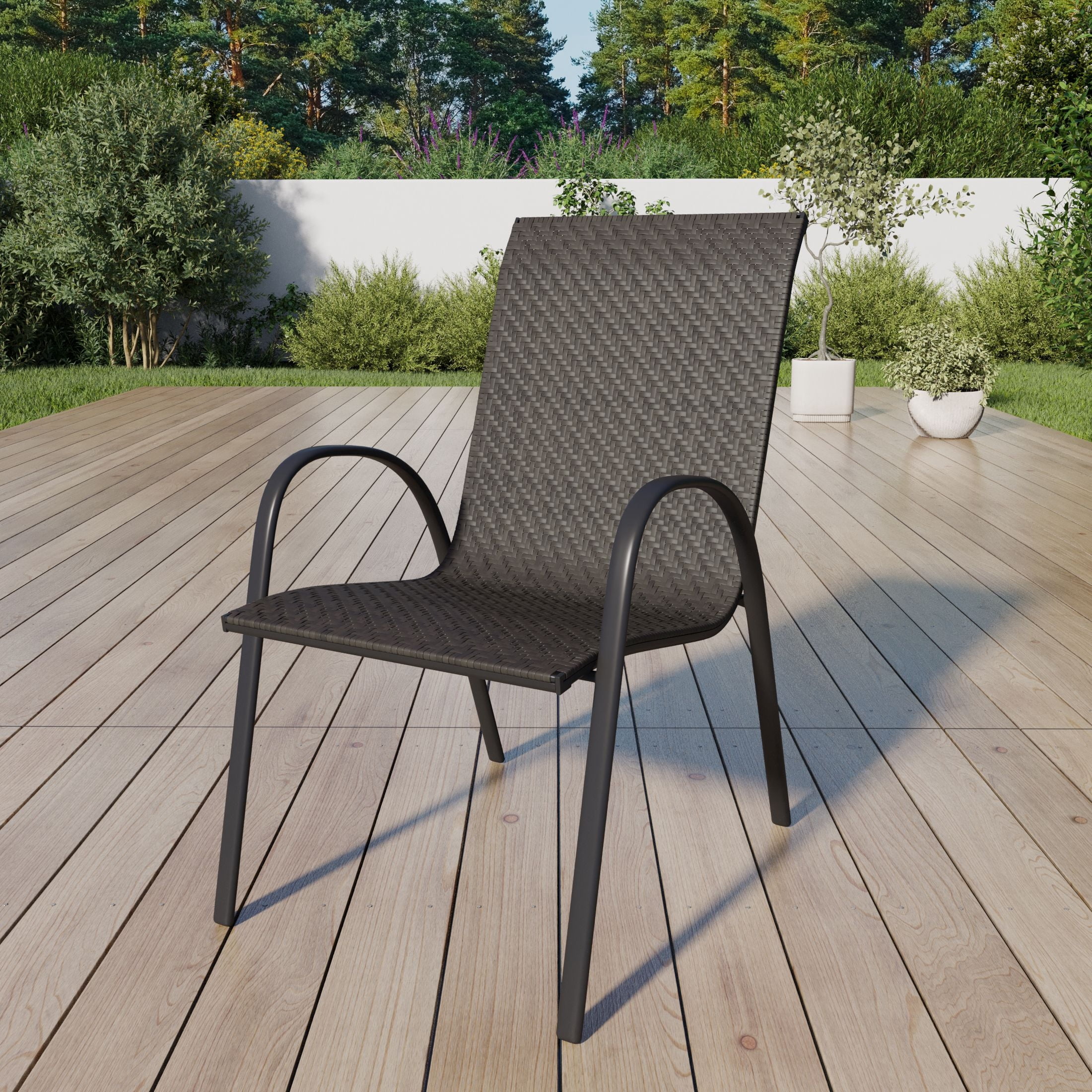 Housse de chaise de patio empilable noire 91,4 cm x 71,1 cm x 119,4 cm avec fermetures à boucle Mainstays