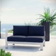 thumbnail image 2 of Modway Shore Fabric Aluminum Outdoor Patio Left Arm Loveseat in Silver/Navy, 2 of 4