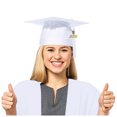 thumbnail image 2 of GDREDA Men's Hat Graduation Hat School Unisex Student Graduation Cap For Adult，White, 2 of 4