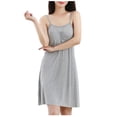 thumbnail image 1 of ShomPort Chemises de Nuit de Détente pour Femmes, Douces, Rembourrées, à Bretelles Spaghetti, Robe de Nuit d'Été Confortable, 1 of 2