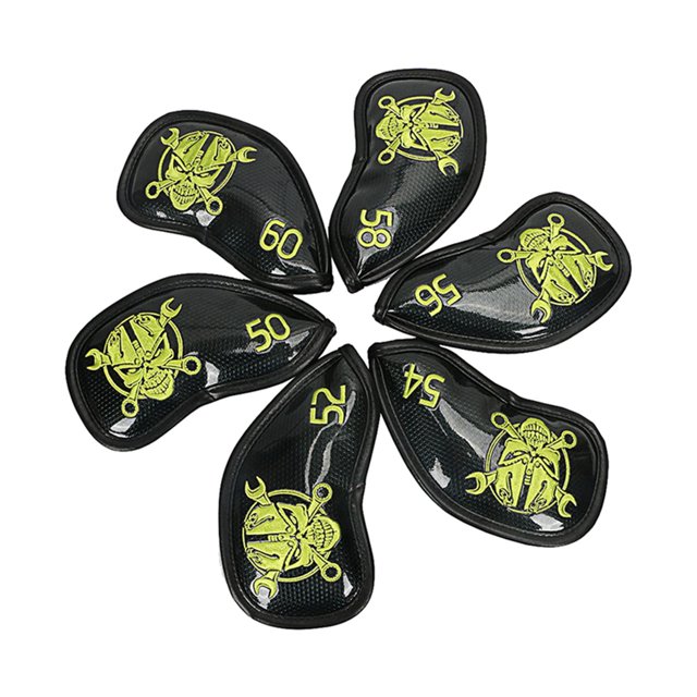 Almencla 6 Pcs Couvre-Chef de Golf en PU en Fer Antidérapant Couvre-Chef de Club Anti Vert