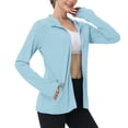 thumbnail image 1 of Long Sleeve Jackets for Women Quick Dry Athletic Stretch Blouses Rash Guard Slim Fit Shirts Tops Hiking Running Blouse Sun Protection Hoodie, 1 of 7