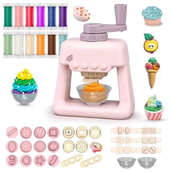 Diy Colourful Clay Pasta Machine Kid Pretend Play Simulation Hamburg Machine Set for Girl Toys Gift