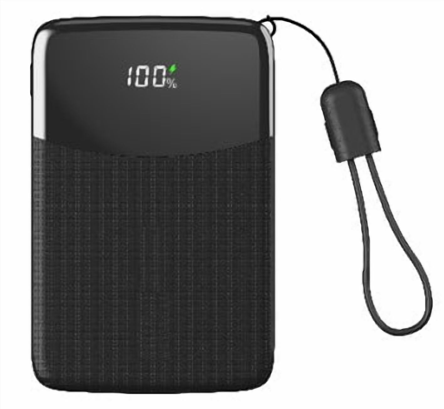 onn USB-C/USB-A 20,000 mAh Power Bank with USB-C to USB-C Detachable Charging Cable for Smartphones & Tablets, Black