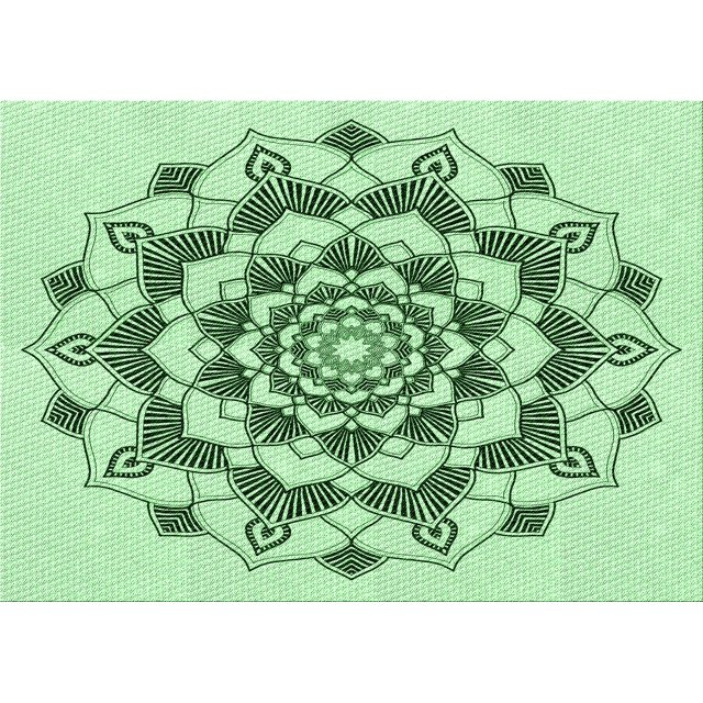 Ahgly Company Machine Washable Indoor Rectangle Transitional Mint Green Area Rugs, 8' x 10'