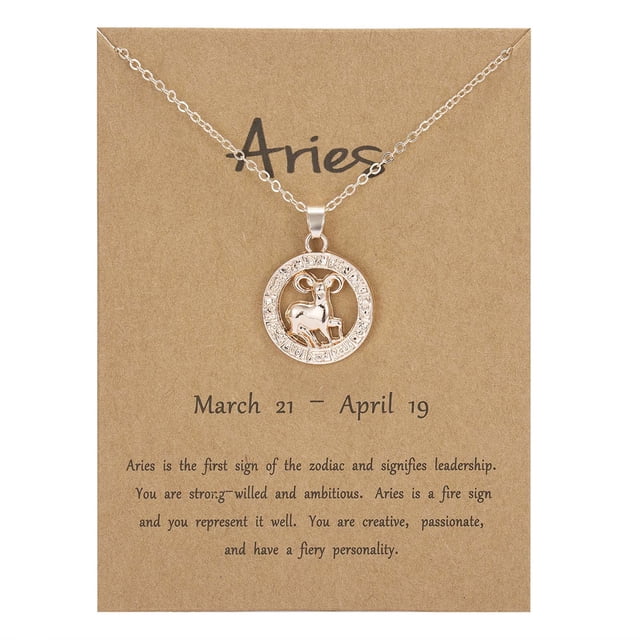 PVCS Douze Constellation Pendentif Élégant Or Ton Chaîne Colliers Lettre Horoscope