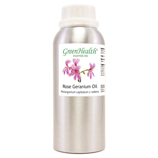 Rose Geranium Essential Oil - 8 fl oz (237 ml) Aluminum Bottle w/Plug Cap - 100% Pure Essential Oil