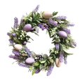 thumbnail image 2 of GUOOL Round Easter Wreath with Pastel Eggs Front Door Spring Pendant Artificial Flower E, 2 of 9