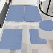 Bathroom Rugs Mat 5 Set, EDHITNR Extra Soft Thick Absorbent Foam Bath Rugs, Non-Slip Quick Dry Machine Washable Bath Mats for Bathroom Floor Tub Shower