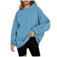 thumbnail image 1 of Oversized Hoodies for Women Sweatshirts Long Sleeve Pullover Fall Winter Solid Color Tops, 1 of 7