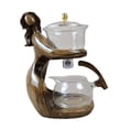 thumbnail image 3 of GROWTH TANK Kung Fu Tea Pot Kung Fu Tea Set Tea Kettle with Infuser Teapot Kungfu Glass Tea Set for Office Table Decor Tea House Brown, 3 of 9