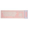thumbnail image 2 of Foldable Silicone Keyboard, 107 Keys USB  Rollup Keyboard, Waterproof, Dust Proof and Crumb Proof Soft Touch Keyboard, Silent and Portable for PC, Notebook, Laptop, 2 of 7