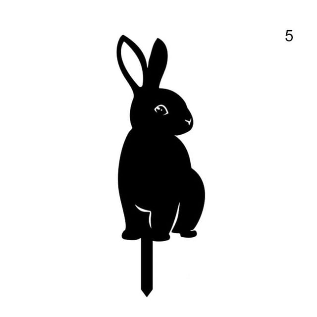 Decorative Garden Stake 2D Metal Rabbit Silhouette Ornament Art Bunny Animal Decor For Lawn Outdoor