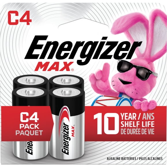 Piles alcalines C Energizer MAX, emballage de 4