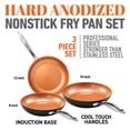 thumbnail image 3 of Gotham Steel Hard Anodized 8", 10", 12" Premium Chef's Skillet Set, with Ultimate Nonstick Ceramic & Titanium Coating, Oven and Dishwasher Safe, Brown, Large, 3 of 6