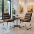thumbnail image 1 of Homy Casa 2 Pack Dining Chairs with Tufted Faux Leather Seat and Rust Proof Metal Legs for Dining Room, 1 of 7