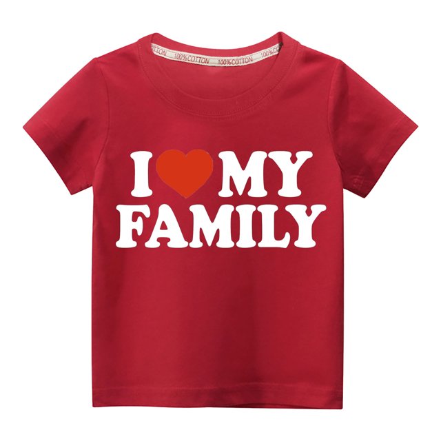 Pisexur Mode Mignon pour Tout-Petits Garçons Filles Couleur Unie Col Rond Saint-Valentin Imprimé Cœur Manches Courtes