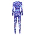 thumbnail image 4 of RUNQHUI Women Fish Scale Printed Long Sleeve Jumpsuit Bodysuit Mermaid Full Body Rompers Type C XL, 4 of 6
