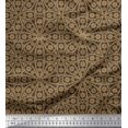 thumbnail image 1 of Soimoi Moss Georgette Fabric Stripe & Floral Block Printed Fabric 1 Yard 42 Inch Wide, 1 of 3