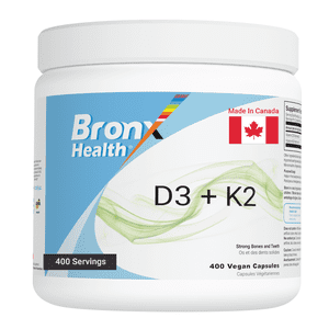 BRONX Vitamin D3 K2 (MK-7) High Potency 120MCG/1000 IU 400 Vegan Capsules