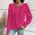 thumbnail image 5 of RXIRUCGD Haut/chemise Décontracté pour Femmes Couleur Unie Patchwork en Dentelle Manches Longues Col Rond, Rouge, Taille : S, 5 of 5