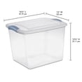 thumbnail image 2 of Sterilite 26 Liter Latch Box, Small Clear Plastic Storage Bin with Lid, Blue Latch, 2 of 5