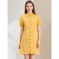 thumbnail image 1 of INSPIRE CHIC Robe-Chemise Boutonnée pour Femme à Col, Manches Courtes, Style Safari, avec Poches et Ceinture, 1 of 5