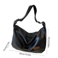 thumbnail image 3 of TopLLC Bags For Women Soft Foldable Vegan Leather Shoulder Handbag Stylish Slouchy Tote Purses Polyester Shoulder Sack, 3 of 6
