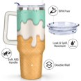 thumbnail image 2 of Gobelet 40 Oz avec Poignée et Paille Isolé Double Paroi en Acier Inoxydable Tasse de Voyage Boîte Cadeau Gobelet Réutilisable Tasse de Café de Voyage pour Bureau Tasse de Bière Isolée Portable pour Boissons Chaudes et Froides, 2 of 5
