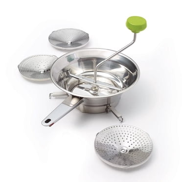 Starfrit Fruit and Vegetable Mill, 3 Stainless Steel Discs, Automatic Skin and Seed Separator, Non-Slip Foldable Feet, Easy to Clean, Ideal for Baby Food, Soups, Sauces, Canning
