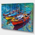 thumbnail image 3 of Designart Three Fishing Boat Oil Painting Canvas Wall Art, 3 of 4