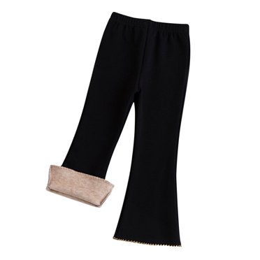 lcziwo Sweatpants Wide Bottom for Girls Fleece Elastic Waist Joggers Pants Baggy Jogging Trousers for Kids 1-9 Years Black,130