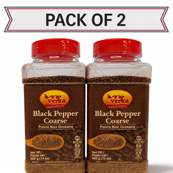 Verka Black Pepper Coarse 400g Each, Pack of 2 (Total 800g)