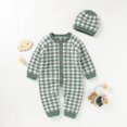 thumbnail image 4 of 2PCS Newborn Infant Baby Boy Girl Button-Down Long Sleeve  Neck Romper Blue 6-12 Months, 4 of 10