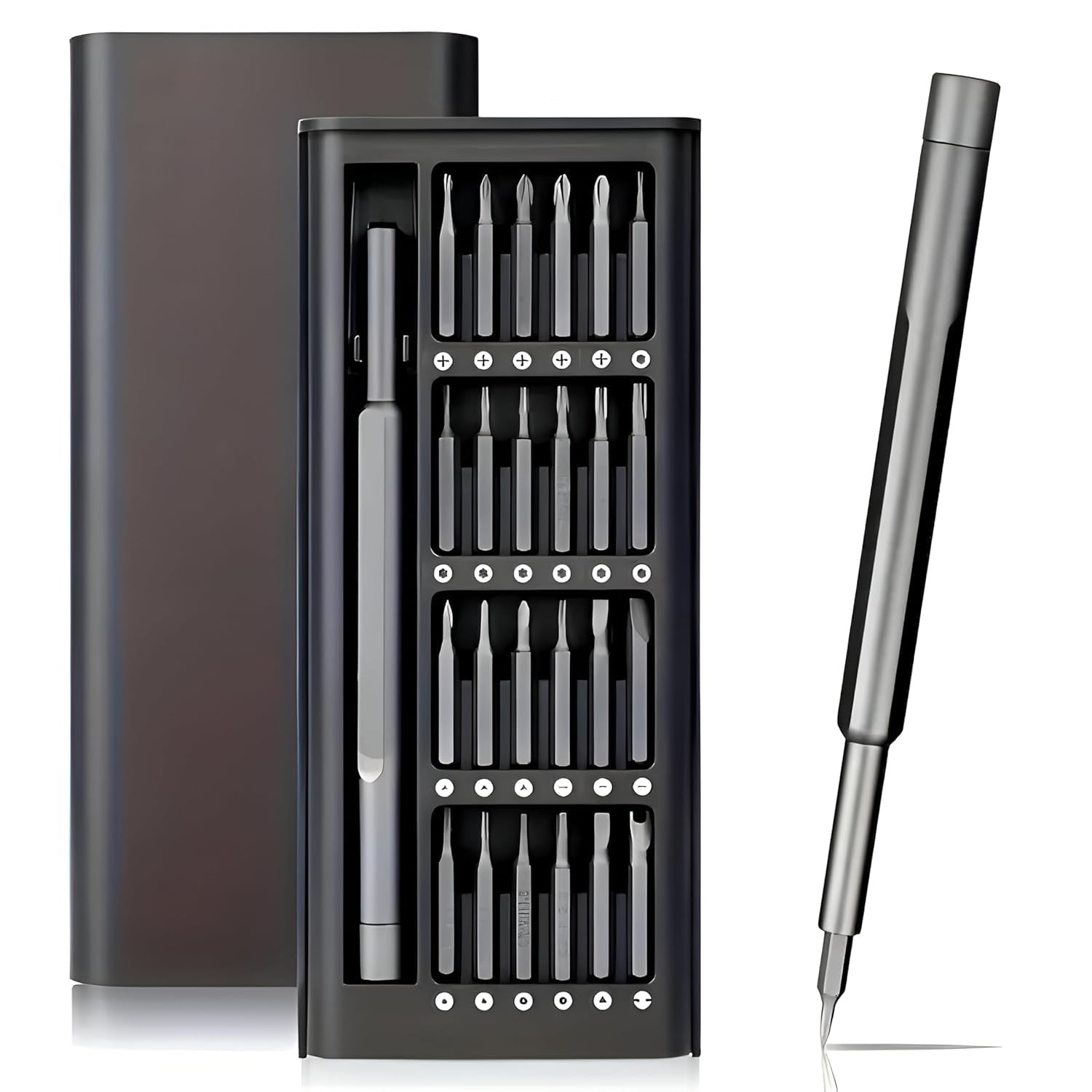 24 In 1 Screwdriver Set - Precision Screwdriver Set With Magnetic Driver | Windspeed Pocket Manual Screwdriver Tool Kit With Sliding Closure | For Tablet, Watch, Camera, Computer Repair